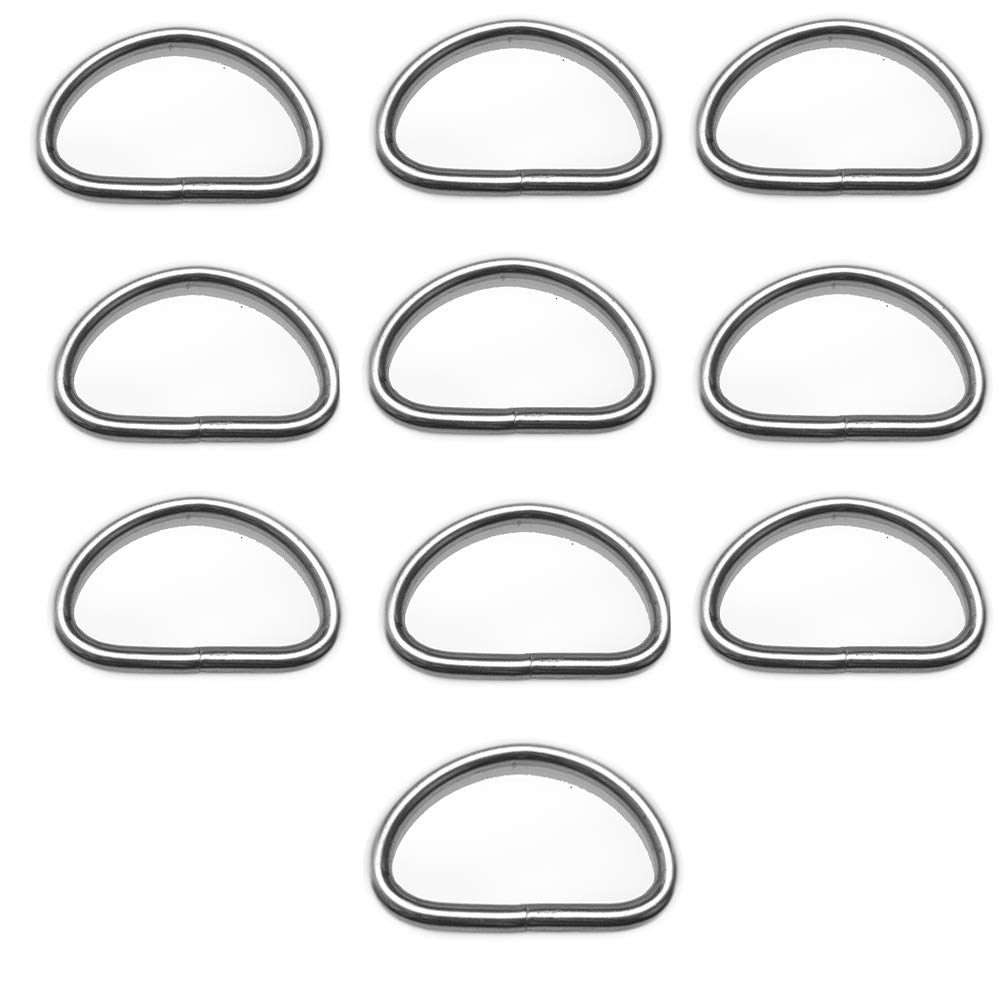Metal D-Rings Silver Color Bag Holder, Crafting Loop Webbing, Belts, Bags, Handbags, Package, Purse, Saddlery for DIY Crafts - Pack of 10-image-11