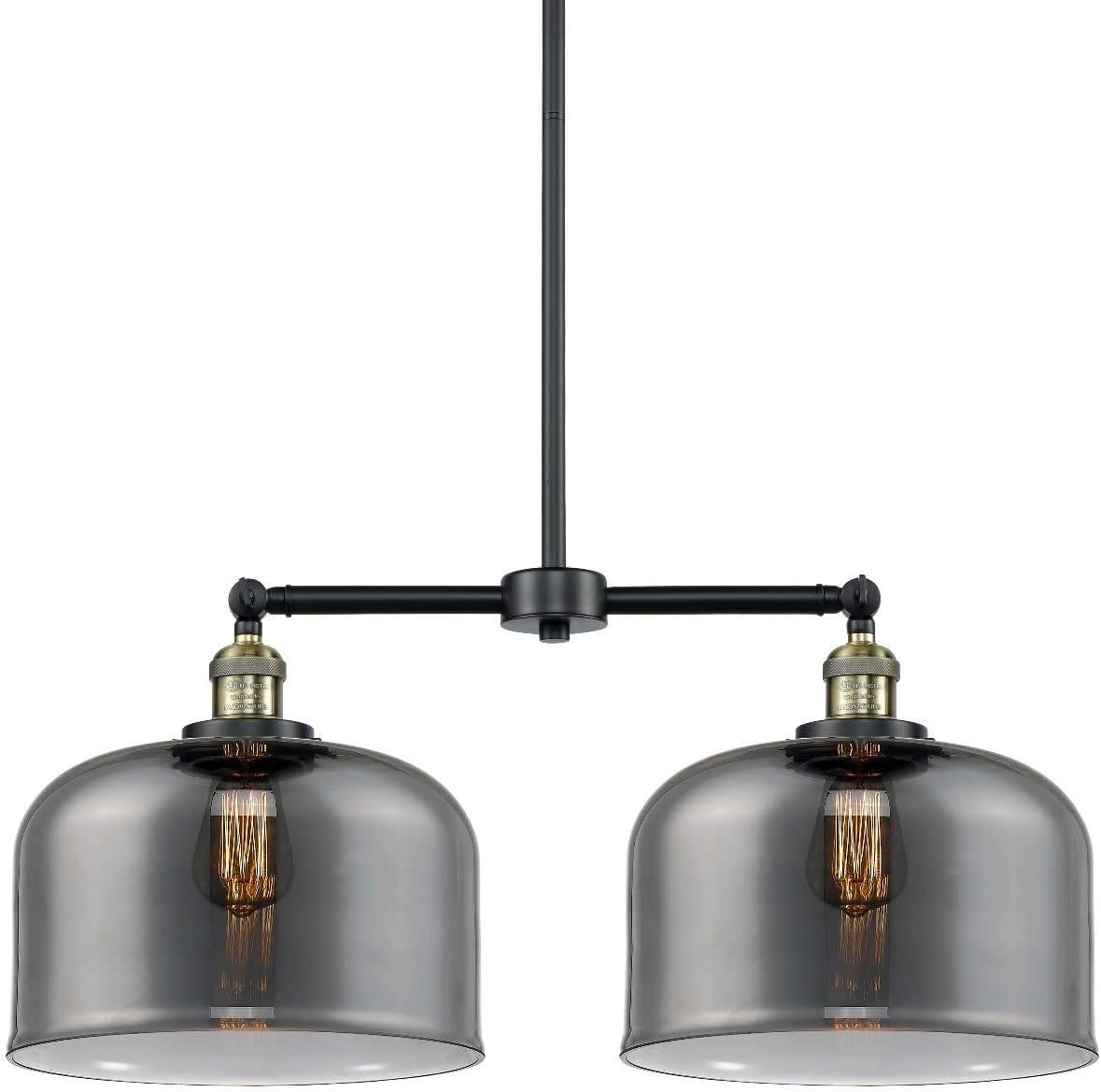 Innovations 209-BAB-G73-L 2 Light Chandelier, Black Antique Brass
