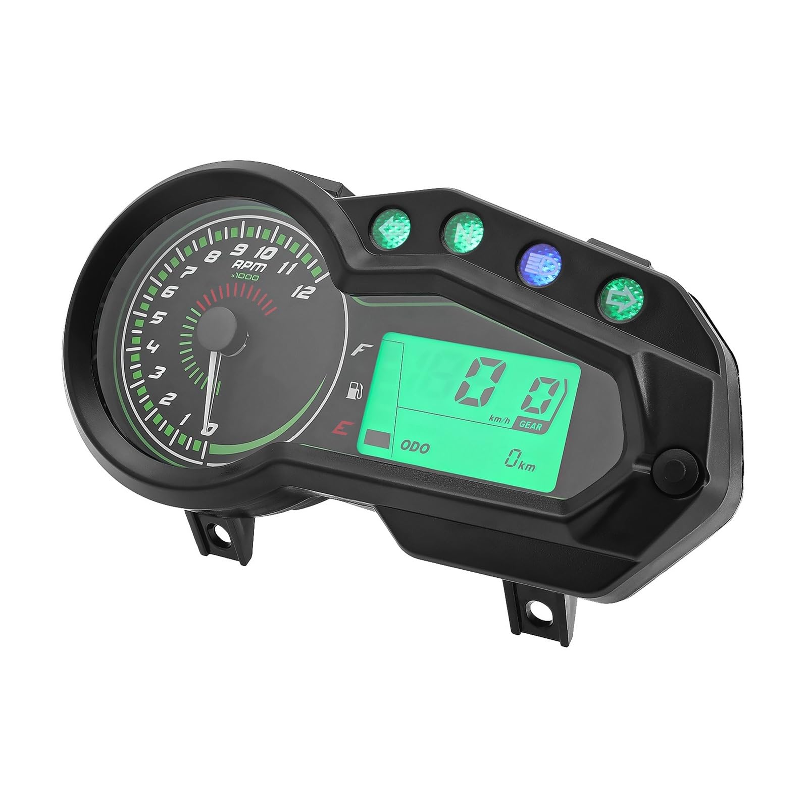 Velocímetro Digital para motocicleta medidor 12000 RPM | Tacómetro universal para motocicleta medidor 12000 RPM, velocímetro indicador marcha del vehículo, odómetro de viaje,