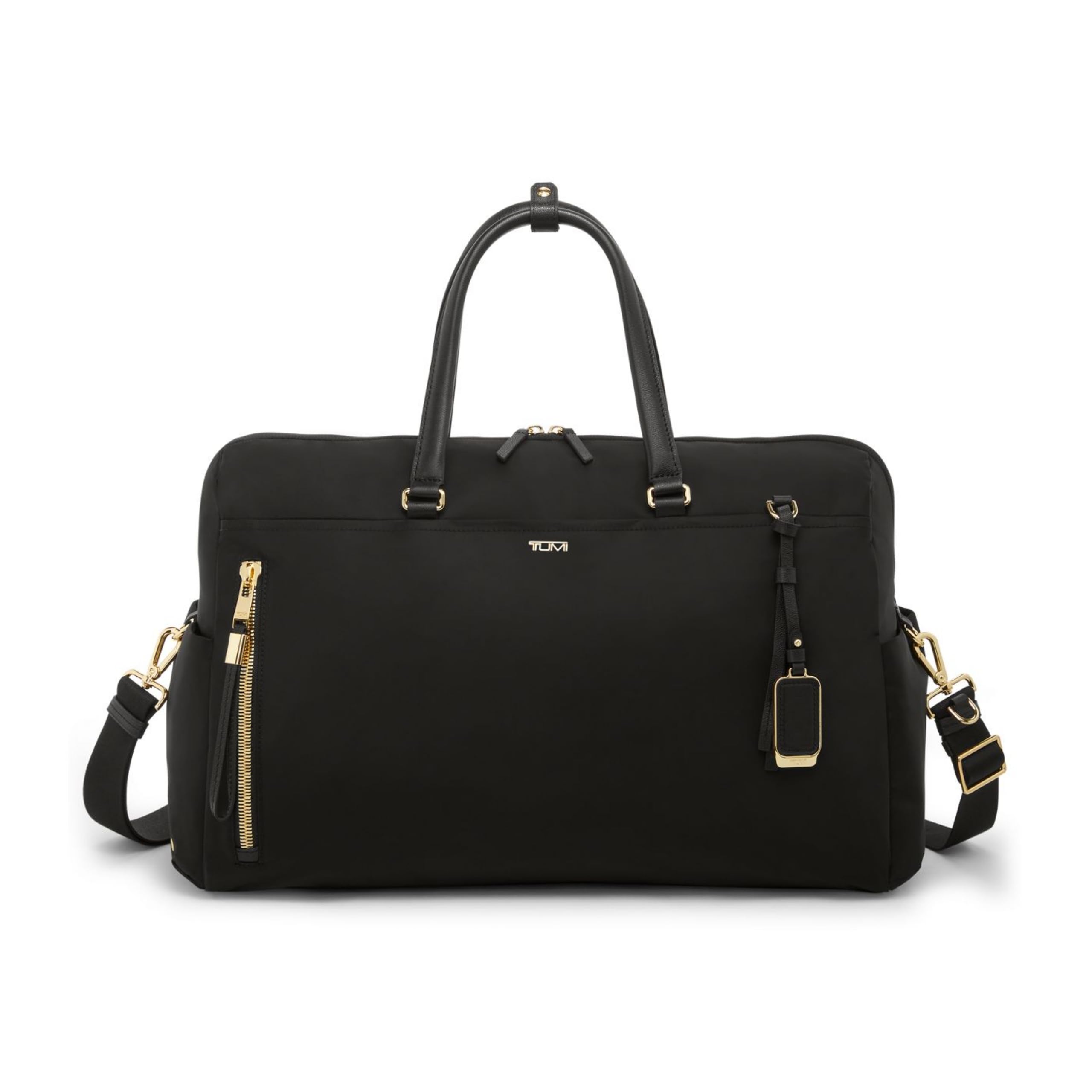 Voyageur Venice Duffel - Aesthetic Travel Duffel Bag for Women - Multicompartment Weekender Ladies' Bag - Black/Gold