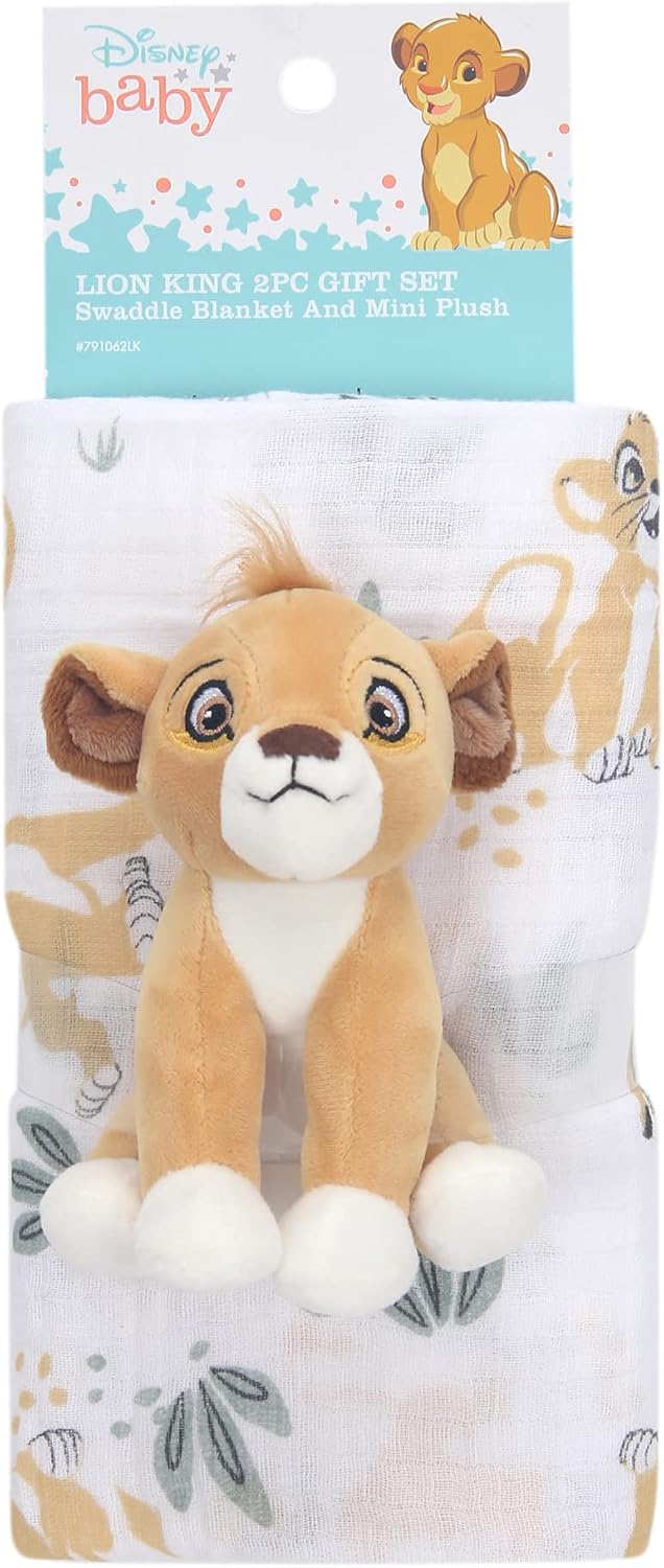 Lambs & Ivy Disney Baby Lion King Simba Swaddle Blanket & Plush Toy Gift Set