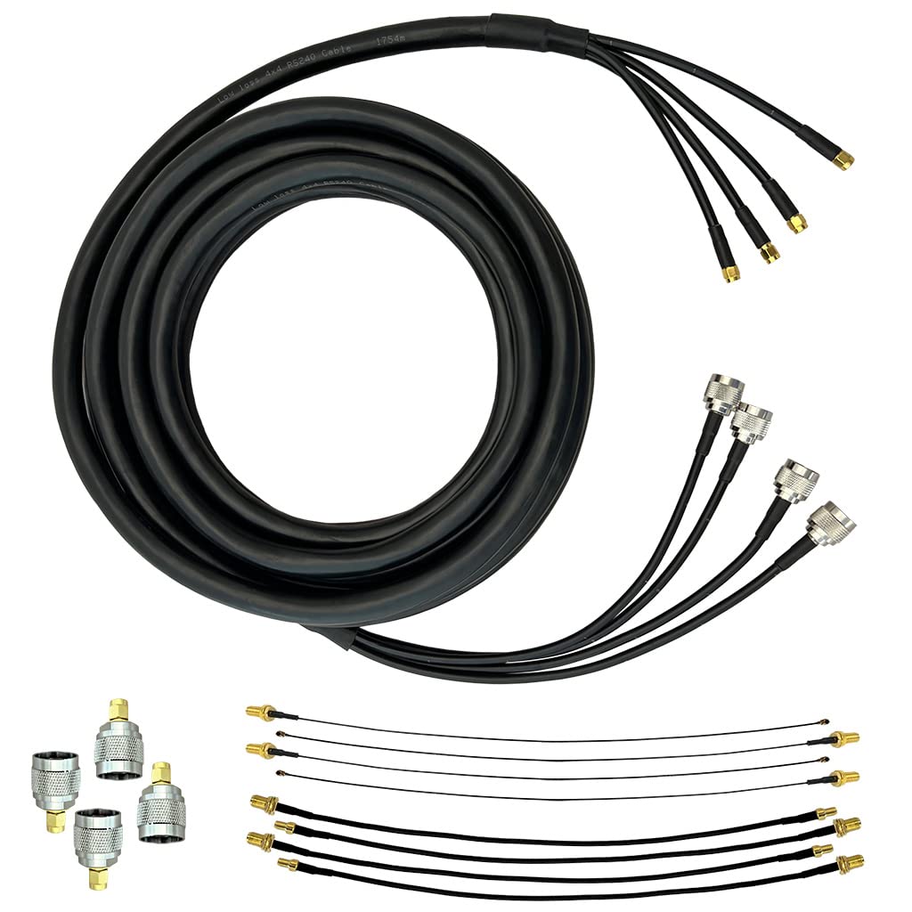 Waveform Quad-RS240 Coaxial Cable (30ft) Bundle with SMA, TS9 and U.FL Connectors (Full Bundle)