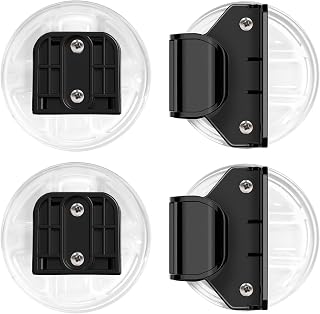 HAMOPY Auto-Lock Retractable Baby Gate Replacement Free-Punch Parts, Original Hardware Set (Including 2 x Latches + 2 x Brackets) Only Fit 55“&71” Auto-Lock Baby Gate(Black)