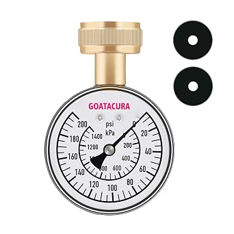 0-200psi/kpa Water Pressure Test Gauge, 2-1/2" Dial Size, 3/4" Female Garden Hose Thread, Waterproof and Anti-Fog