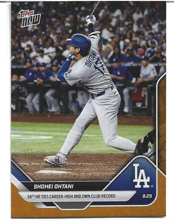 2025 Shohei Ohtani Gold Foil Serial Numbered 39/50 Baseball Card #769 As He Hits 54th Home Run Milestone Dodgers Superstar 4 Time Mvp Winner. Only 50 Produced