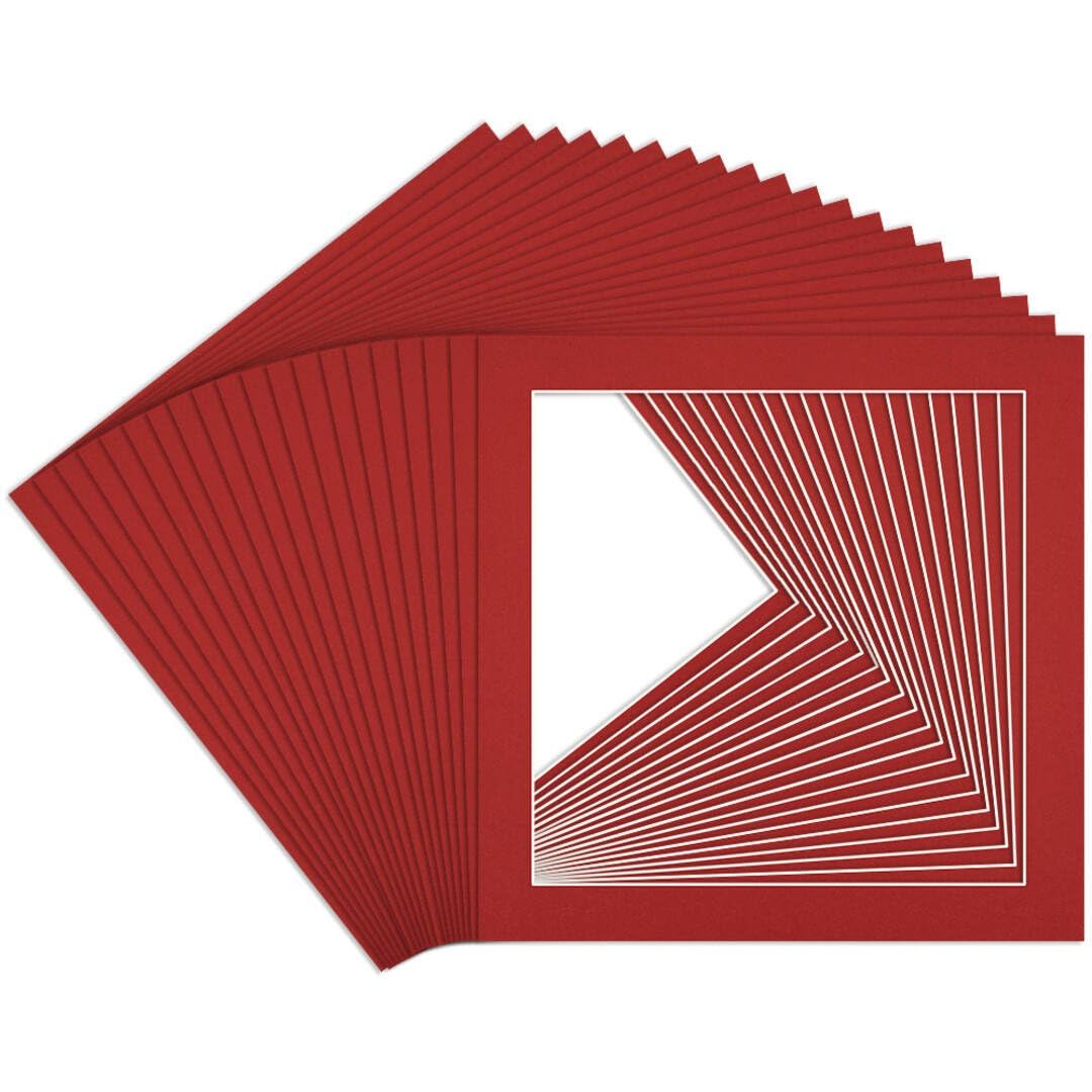 Procut Global 50x50cm Crimson Picture Mounts to Fit 40x40cm Aperture - Precision Cut Cardboard Photo Mount - Ideal for Frames, Prints, Artwork & Certificates - Sizes & Colours Available - 20 Pack
