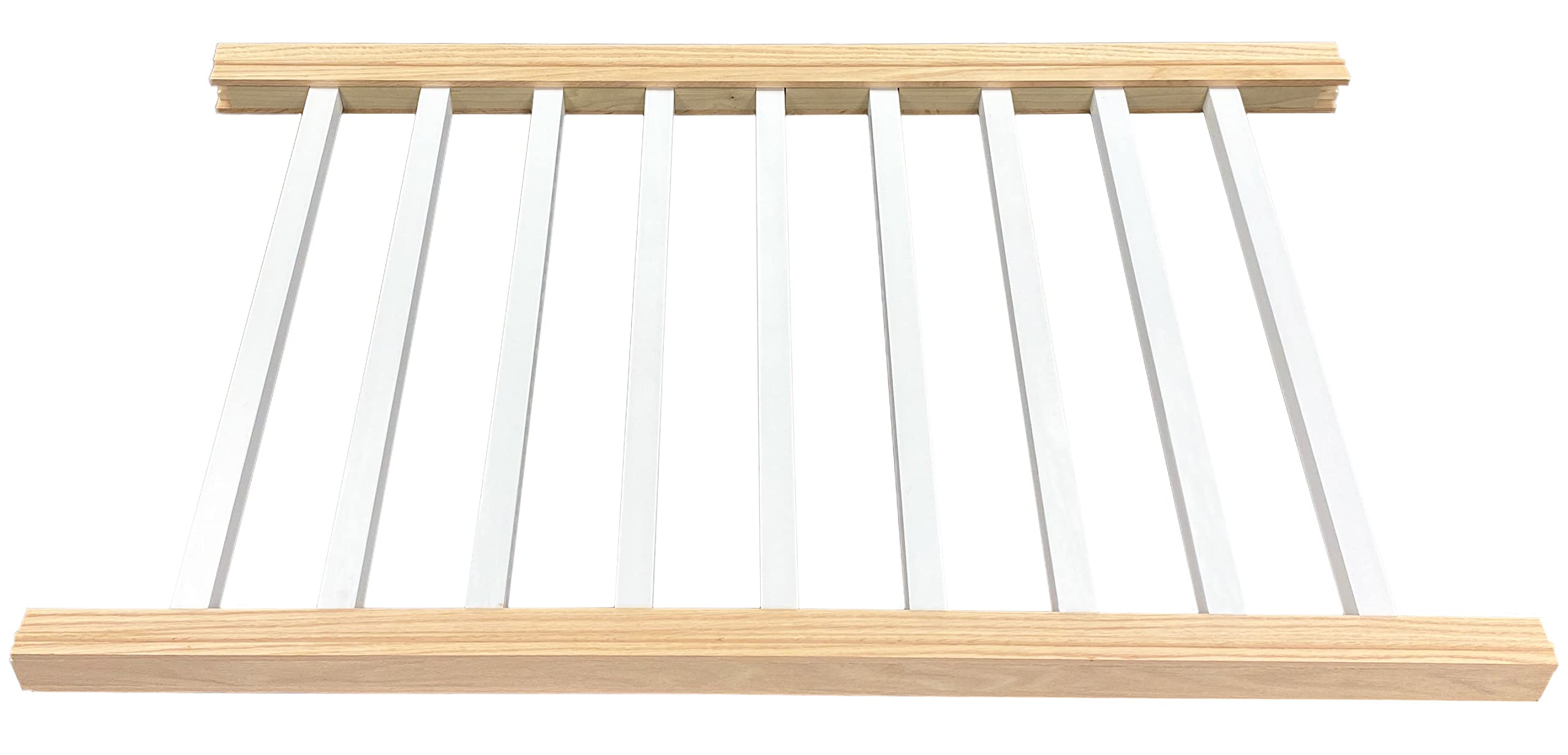 Square Balusters DIY Indoor Stair Rail Section Kit with White Square