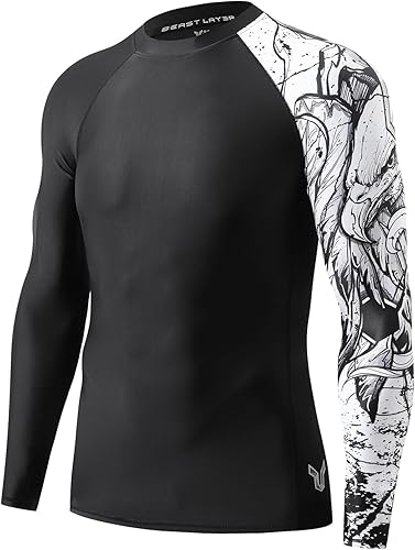 ADOREISM Camiseta de protección de manga larga para hombre, con compresión, secado rápido, ligera, UPF 50+ Camiseta protectora para hombres para