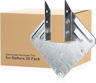20 Pack Hurricane Ties 2x4 for 2X Wood Truss Connection, 18 Gauge Truss Rafter Brackets, Corrosion Resistant, Strong Structural Support for Homes and Buildings