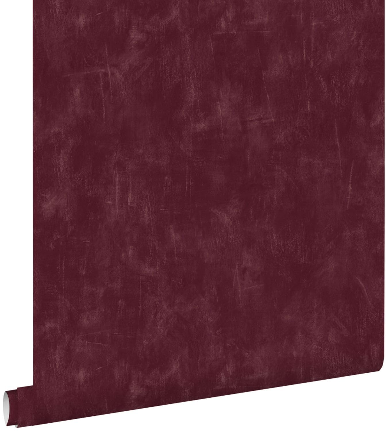 papier peint uni à effet pictural rouge bordeaux 53 cm x 10.05 m - ESTAhome