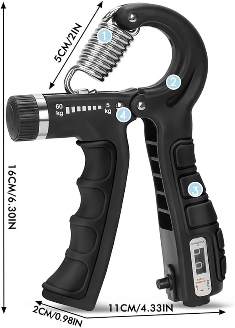 5-60Kg Adjustable Heavy Hand Gripper Fitness Hand Exerciser Grip Wrist Training Finger Gripper Hand Strengthener for Patient