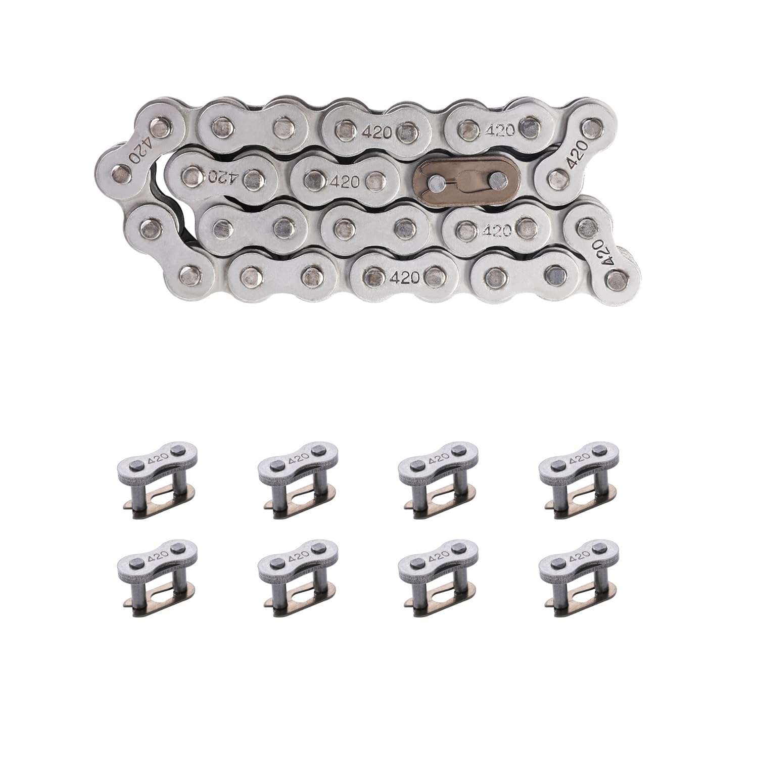 ちゃりきん Amazon.com: KAMIER 420 Drive Chain 32 Links with 8pcs Master