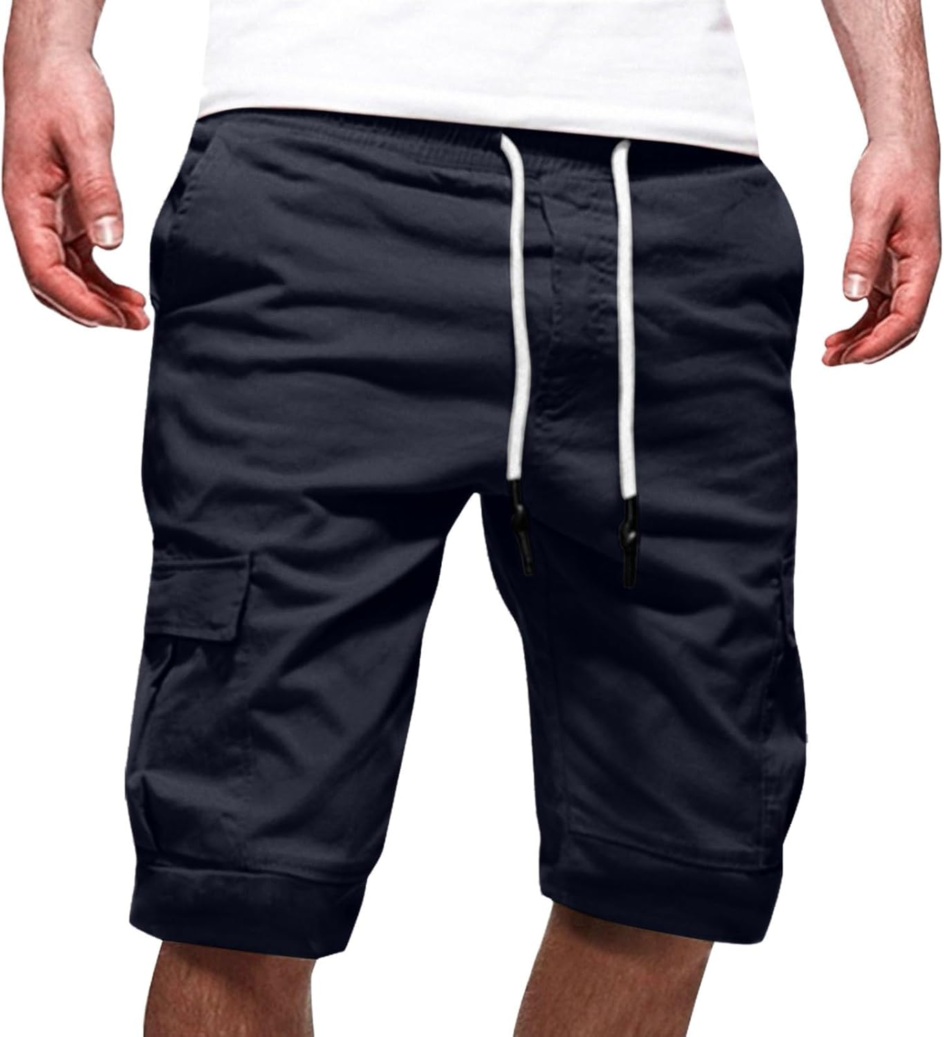 Mens Cargo Hiking Shorts Multi-Pocket Summer Casual Cotton Jogging Shorts Lightweight Ripstop Work Utility Shorts