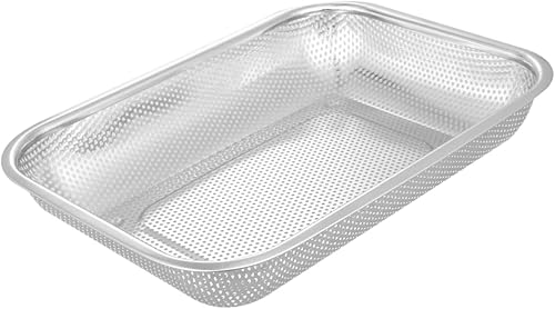 SHERCHPRY Estante de secado de platos de acero inoxidable para fregadero, colador de metal, colador de frutas de acero inoxidable, cuenco colador de