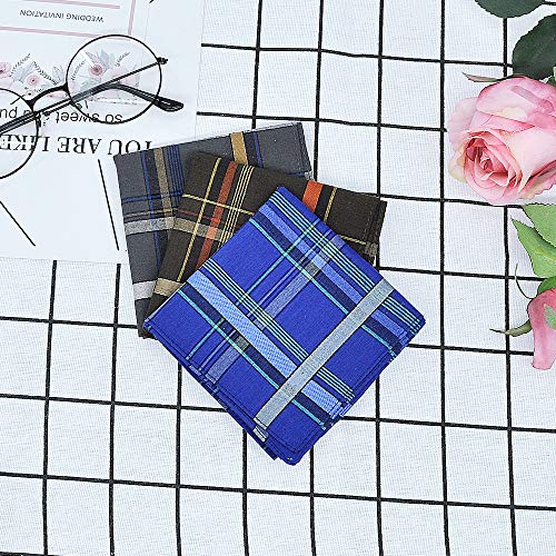Soft Men's Cotton Handkerchiefs with Assorted Color 6 Piece Gift Set by Zenssia