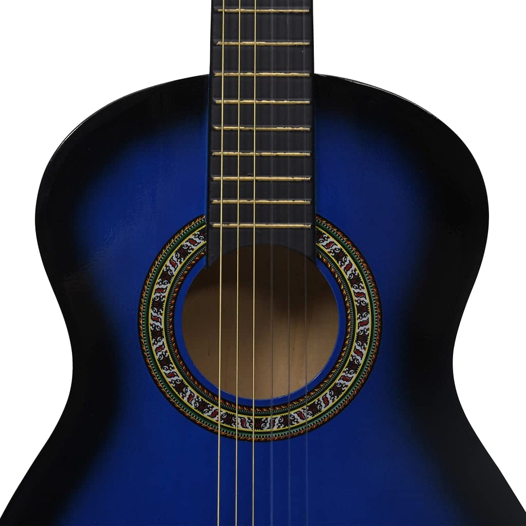 Klassische Gitarre Für Kinder Und Amateure Blau 1/2 34" Klassische Gitarre Kinder Gitarre Holz Kinder Klassische Gitarre Erwachsene Gitarre Anfänger 32.5x7.7x87.5cm