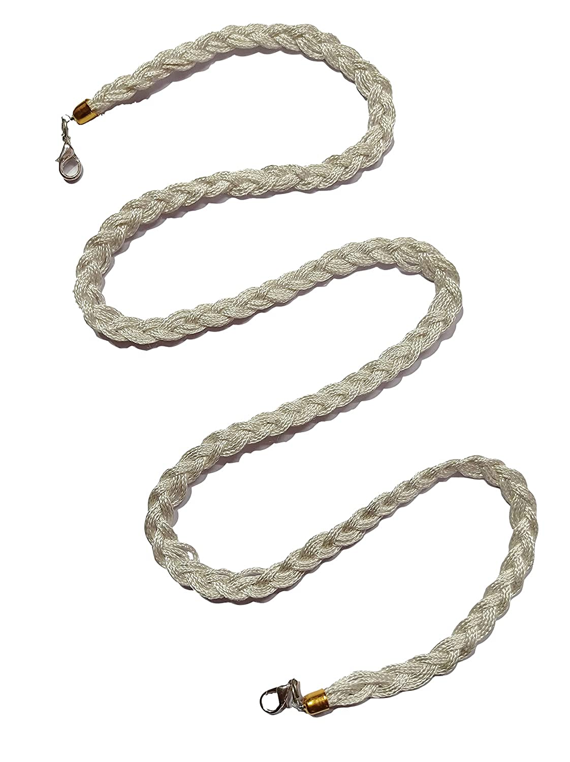 White Colour Nylon Dori Eyeglass Spectacle Cord Neck Strap String Chain Ethnic Face Mask Holder Lanyard Anti-Lost Mask Leash Stylish Sunglass, Reading Glass 74 cms Unisex