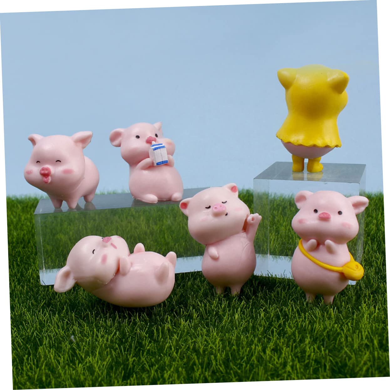 Amazon.co.jp: RUNROTOO 6個 ピンク 豚 オーナメント シミュレーション