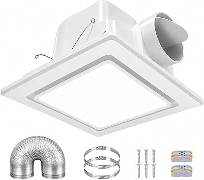 Bathroom Exhaust Fan with Light 12" Panel, Mounting Opening 10"x10"