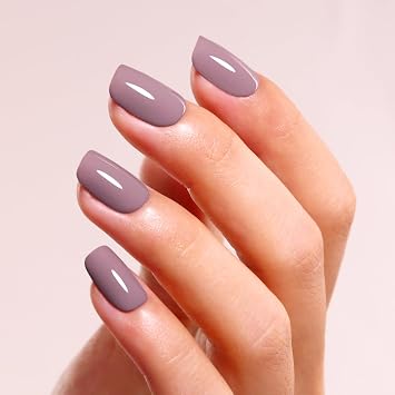 Ozzeal Gel Nail Polish, 0.5 Fl Oz Grayish Pink Gel Polish Autumn Winter Nude Art DIY Starter Manicure Salon Soak Off LED UV