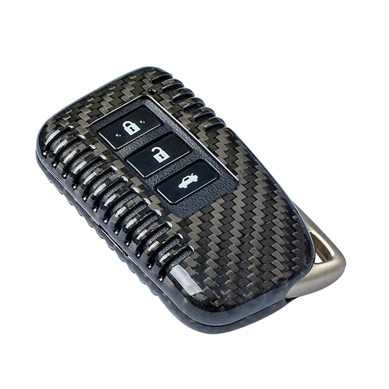 M.JVisun Echte Kohlefaser Abdeckung Fall Schlüsselgehäuse Für Lexus ES GS GX is LC LS LX NX RC RX UX Auto Schlüssel Schlüsselanhänger - Schwarz - 3 und 2 Tasten