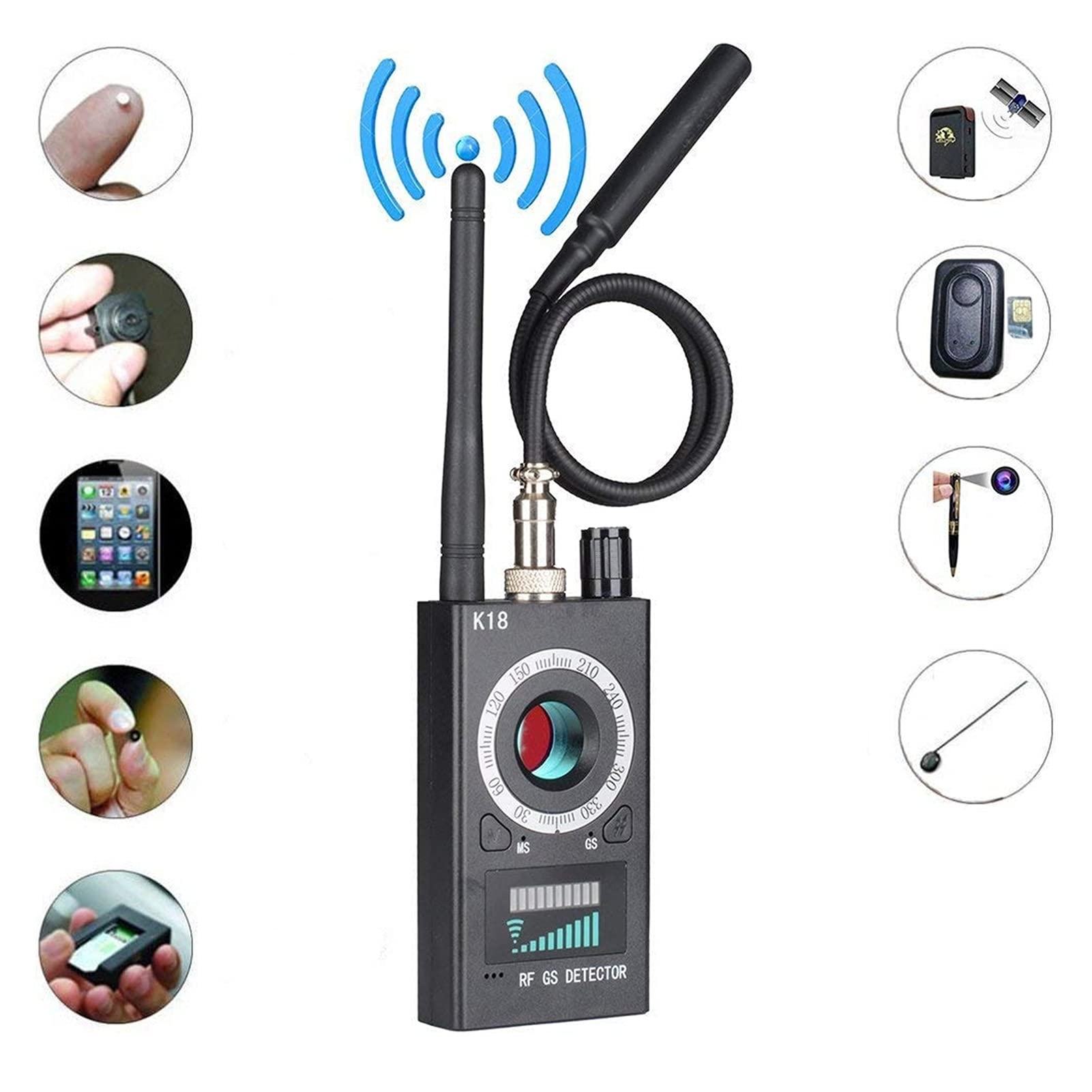 GPS Rilevatore Rilevatore di Segnale Rilevatore del Segnale RF Wireless RF Anti-Spy Candid Camera gsm GPS Scan Finder Rilevatore Radar