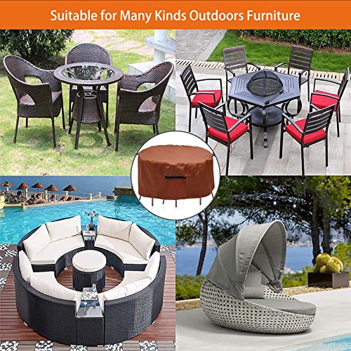 Round Patio Furniture Covers, 74" Dia Outdoor Furniture Covers, Waterproof Outdoor Table Cover, Fire Pit Cover Outdoor Round Table Dining Set Cover Anti-Fading Cover For Outdoor Furniture Set #TOP5