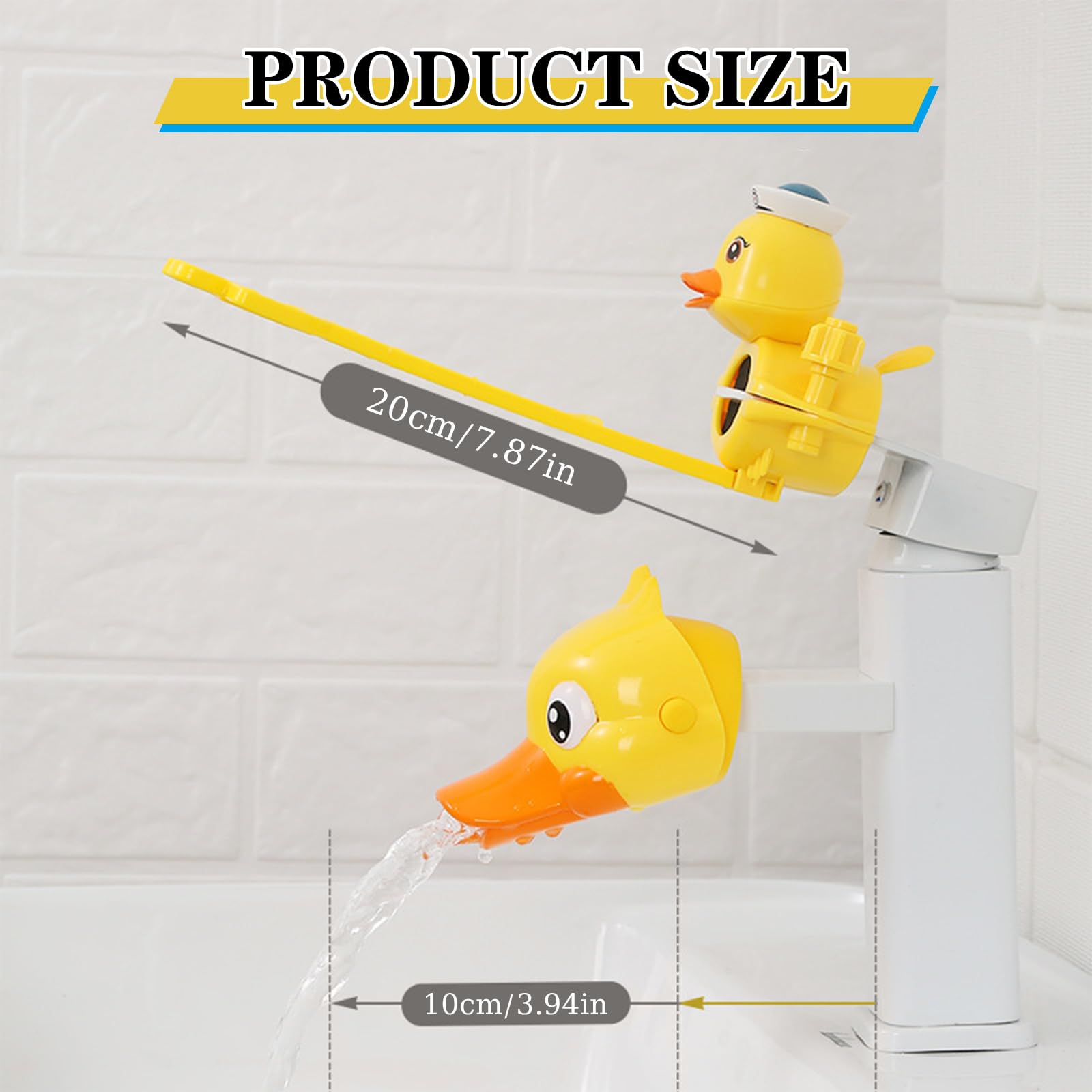 Extension Robinet pour Enfant 1 Pièces Robinet de rallonge Robinet de rallongeRallonge de Robinet Design en Forme de Canard réglable Plus Pratique pour les Tout-petits pour se Laver les Mains