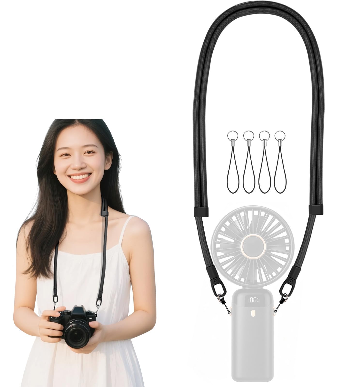 Amazon.co.jp: [Chisafly] ネックストラップ 携帯扇風機 首掛け カメラ