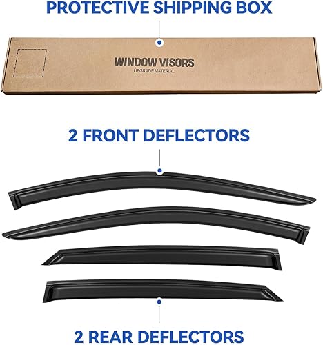 Miniatura 521 de Visores protectores de lluvia para ventana, deflectores de viento de canal exterior