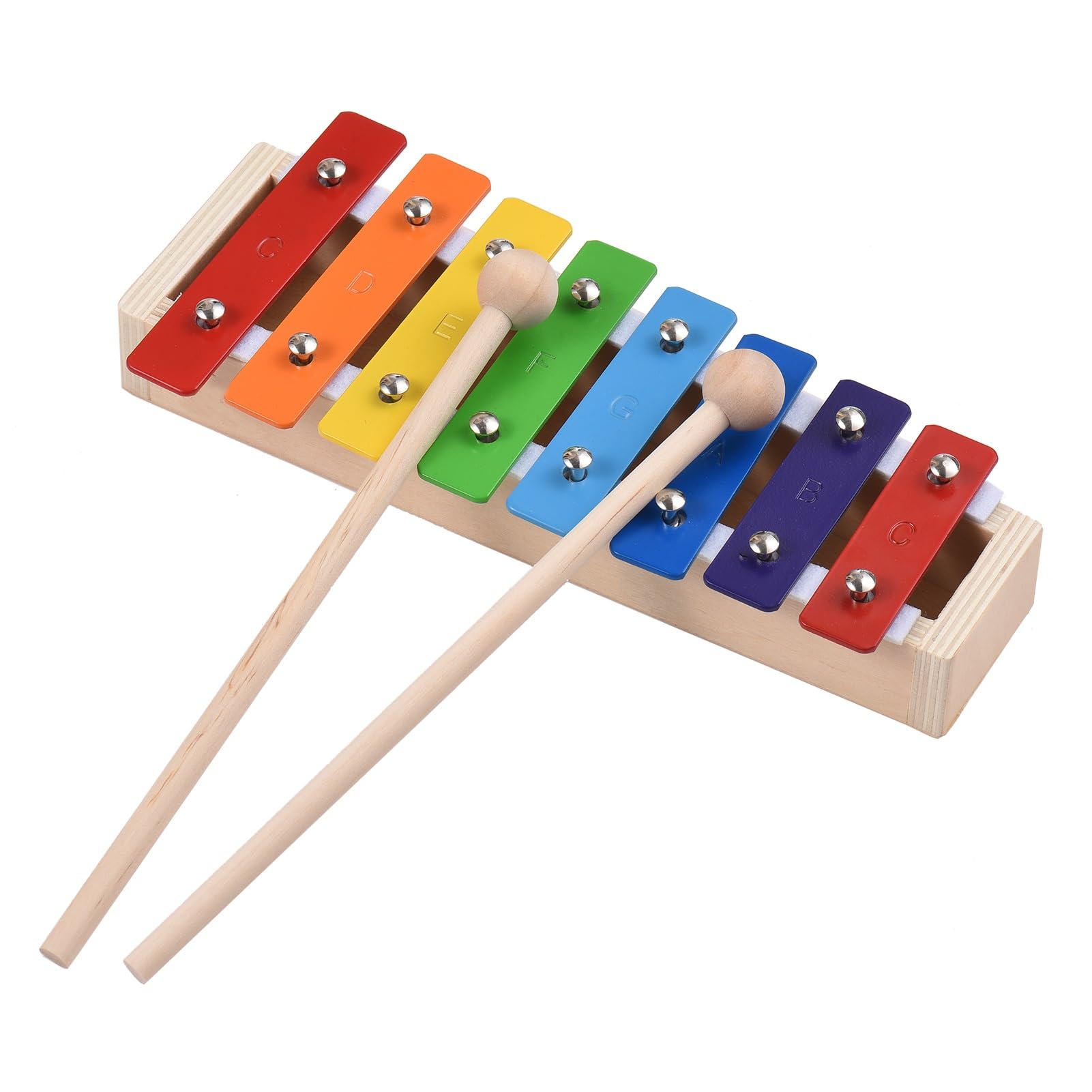 xilofono ​Legno Glockenspiel Xilofono A 8 Tasti di Dimensioni Compatte con Mazze in Legno, Strumento Musicale A Percussione (Color : 2 Mallets)