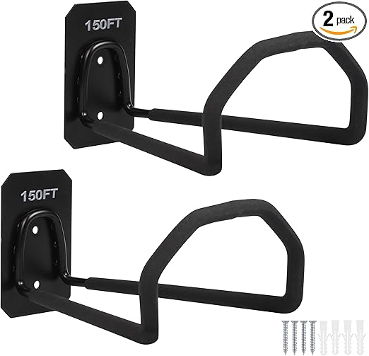 2pcs Heavy Duty Hose Hanger Wall Mount Water Hose Holders for Outside, Sturdy Hose Stand for Garden Hose Storage and Extension Cords (2pcs)
