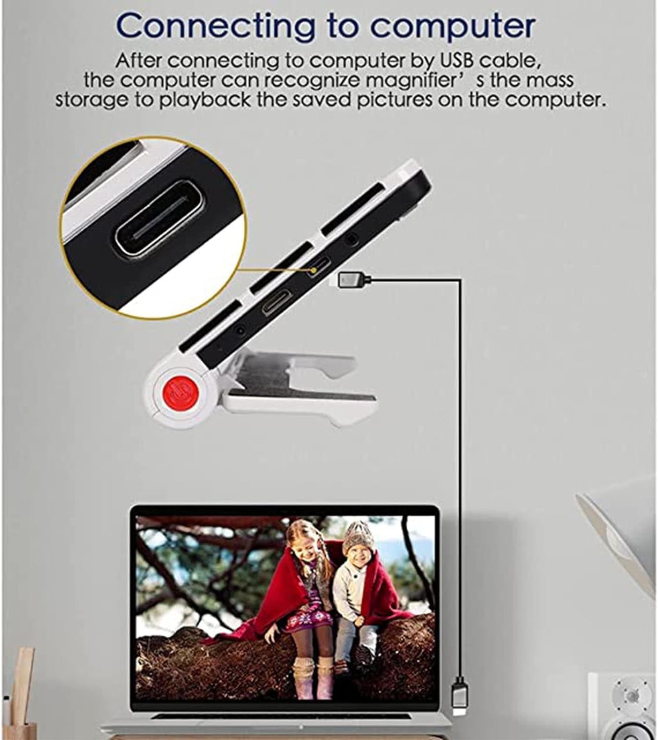 Digital Video Magnifier, 7.0 Inch Portable Electronic Reading Aid 2X~32x Magnifying Glass with LCD Display for Myopia, Visually Impaired, Elderly