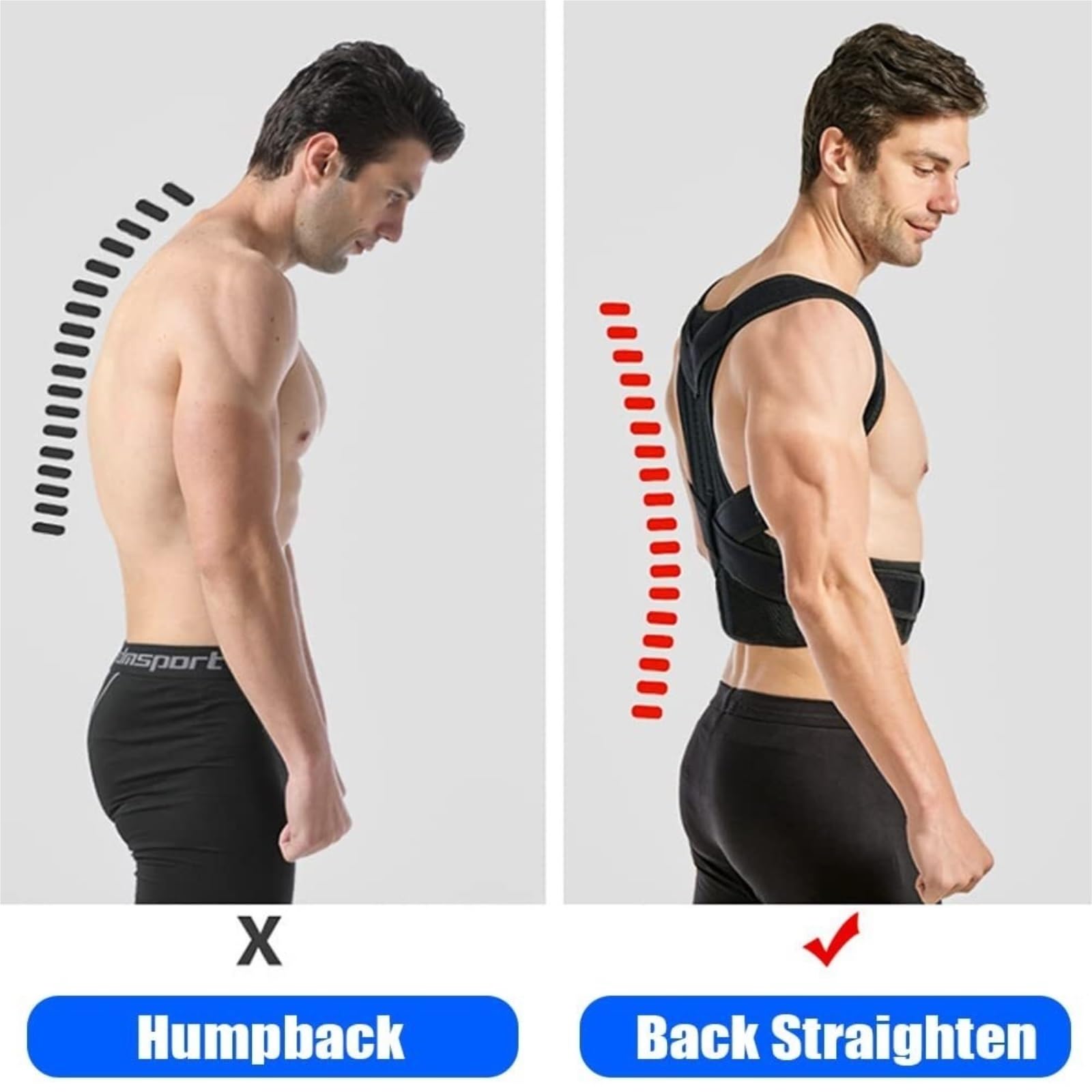 Faja Lumbar Corrector De Postura De Espalda Ajustable, Soporte para Cuello, Clavícula, Hombros Y Espalda, Corrección De Joroba Cinturón Apoyo Lumbar(S)