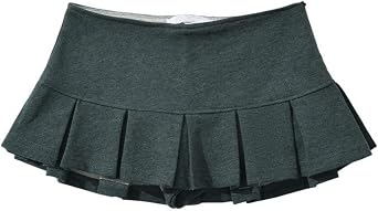 OCUH Y2K Mini Skirt with Shorts Underneath Pleated Skirt Low Rise Solid Color A-line Skirt Spicy Fashion Hotsweet