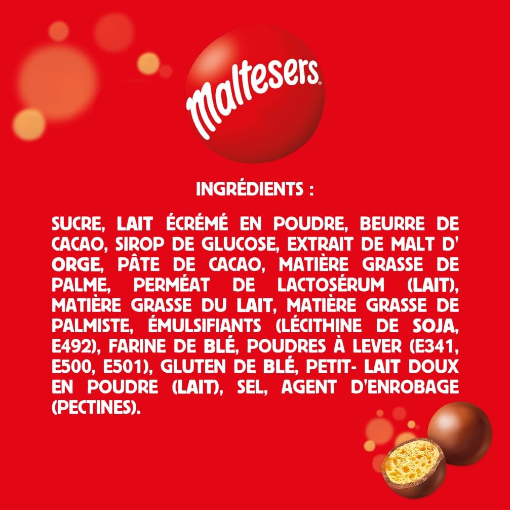 MALTESERS - Grand Format de Bonbons Chocolat au Lait Cœur Croquant - 24 sachets de 68g