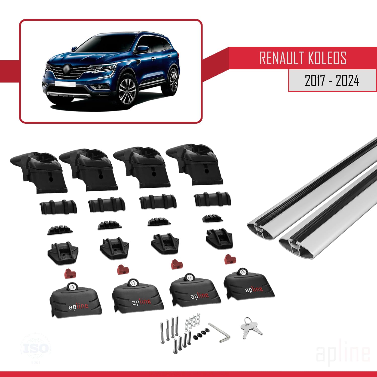 Apline Barres De Toit ACE-2 Pour Hyundai Kona 2017-2022 - Porte-Bagages Gris Railing Compatible