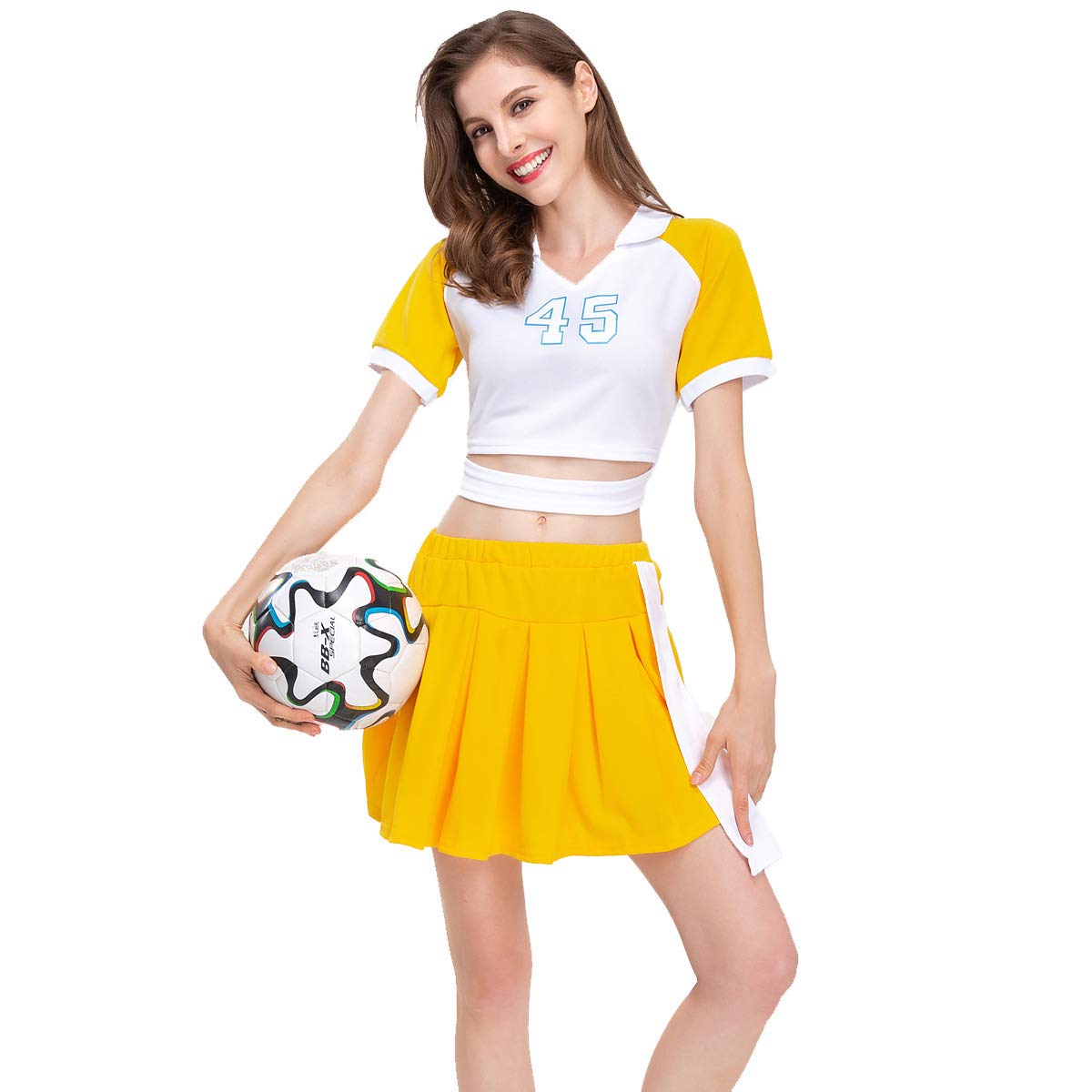 女子学生 チアガール画像 Amazon.co.jp: チアリーダー チアガール 衣装 応援団 女子高生 制服 コスプレ 仮装 大きいサイズ 可愛い コスチューム パーティー カーニバル イベント 大人用 ユニフォーム ミニスカート 黄色 (XL) : ホビー