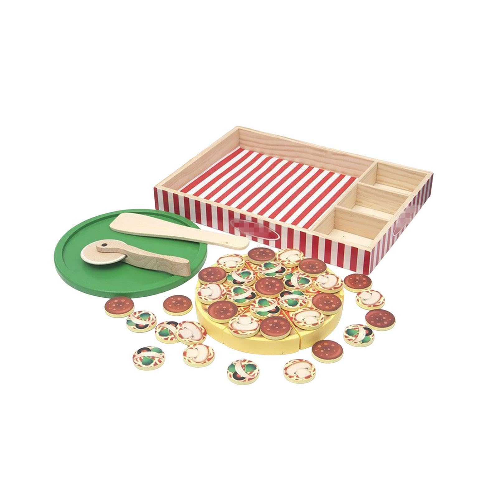 Set da cucina giocattolo per pizza in legno creativo per bambini, gioco di finzione, promuove le capacità comunicative e il gioco cooperativo. Set da