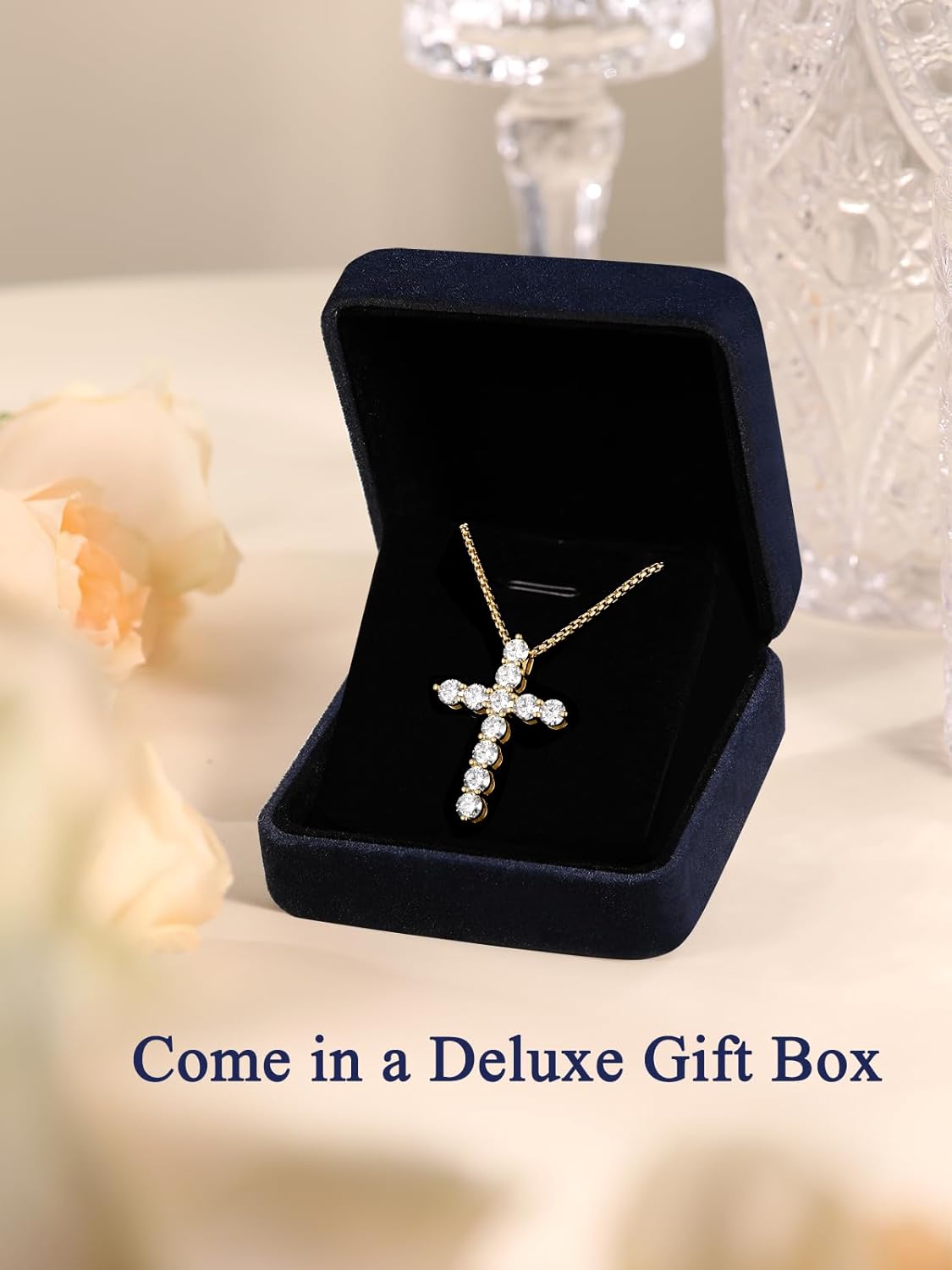 CYW 1.10/3.30 Carat Moissanite Sapphire Ruby Emerald Cross Pendant Necklace for Women Men, Solid 925 Sterling Silver Chain Pendant, Wedding Anniversary Christmas Jewelry - Image 9