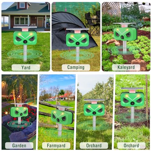 Repelente solar ultrassônico de animais, à prova d'água para gatos ao ar livre com repelente piscan