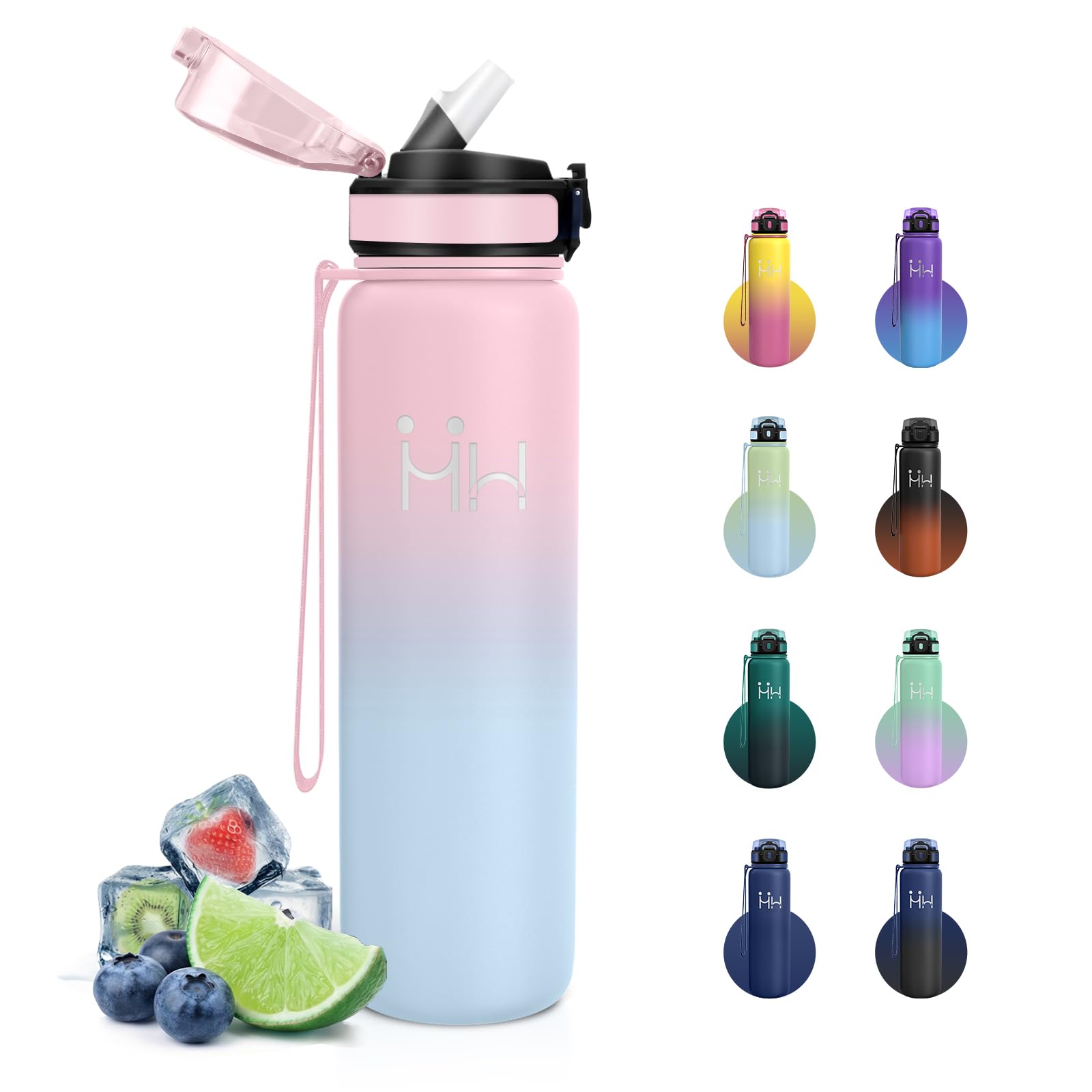 Botella Acero Inoxidable 500ml, Botella Agua con Pajita, Doble Pared al Vacío, Termo sin BPA, a Prueba de Fugas, Fácil de Abrir, Cantimplora Termica para Colegio, Escuela, Excursiones — view 14