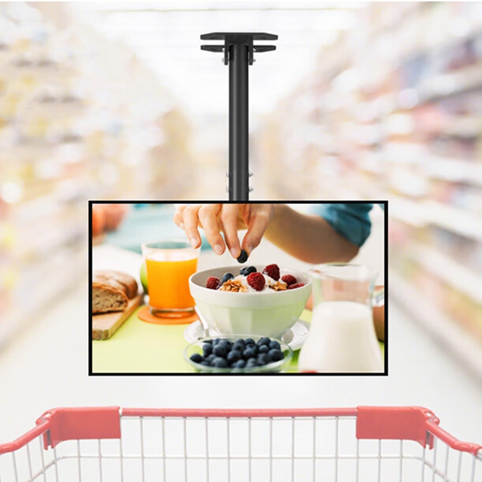 HPTHLY Adjustable Ceiling Tv Mount Bracket Full Motion 360 Deg Rotation Tilt Swivel Tv Mount Tilt And Rotatable Tv Stand Fits 39-85Inch Tvs With Loading 176 Lbs,