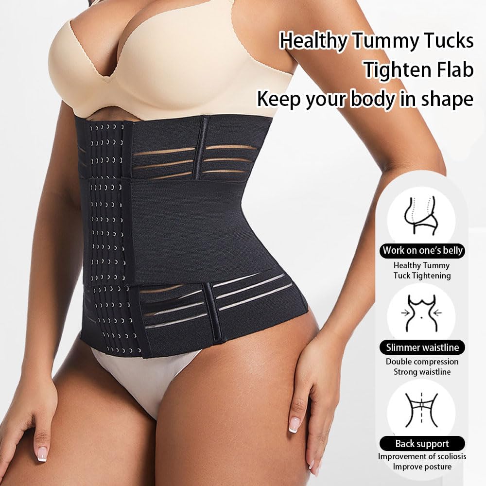 Pancera Contenitiva Donna Corsetto Stringivita Modellante Dimagrante Elastico Largo Band con Regolabile Waist Trainer Postpartum Cintura Snellente Pancia Cincher