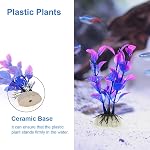 14 Pack Aquarium Aquatic Fish Tank Decorations Decor Set with Wood Cave, Tree Trunk Barrel Hideouts, Artificial Plastic Plants and Starfish Resin Ornament Fish Aquarium Accessories (Pink-Gift Box)