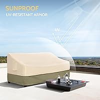 Vista 7 de COSFLY Fundas impermeables para muebles de patio, funda de sofá para exteriores, resistente, se adapta hasta 87 pulgadas de ancho x 37 pulgadas
