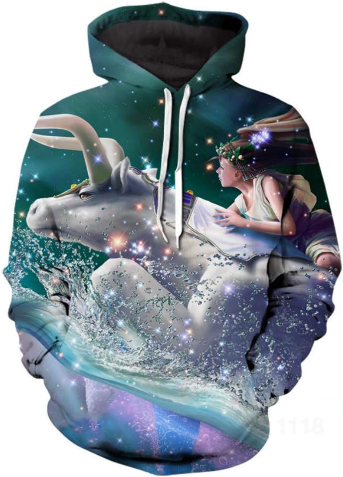 Felpa Con Cappuccio Unisex Stampa 3D Animale, Con Tasca, Autunno Inverno, Taglie S-3XL - 2