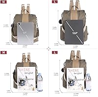 Vista 2 de Mochila impermeable liviana de nailon antirrobo para mujer, Caqui, M