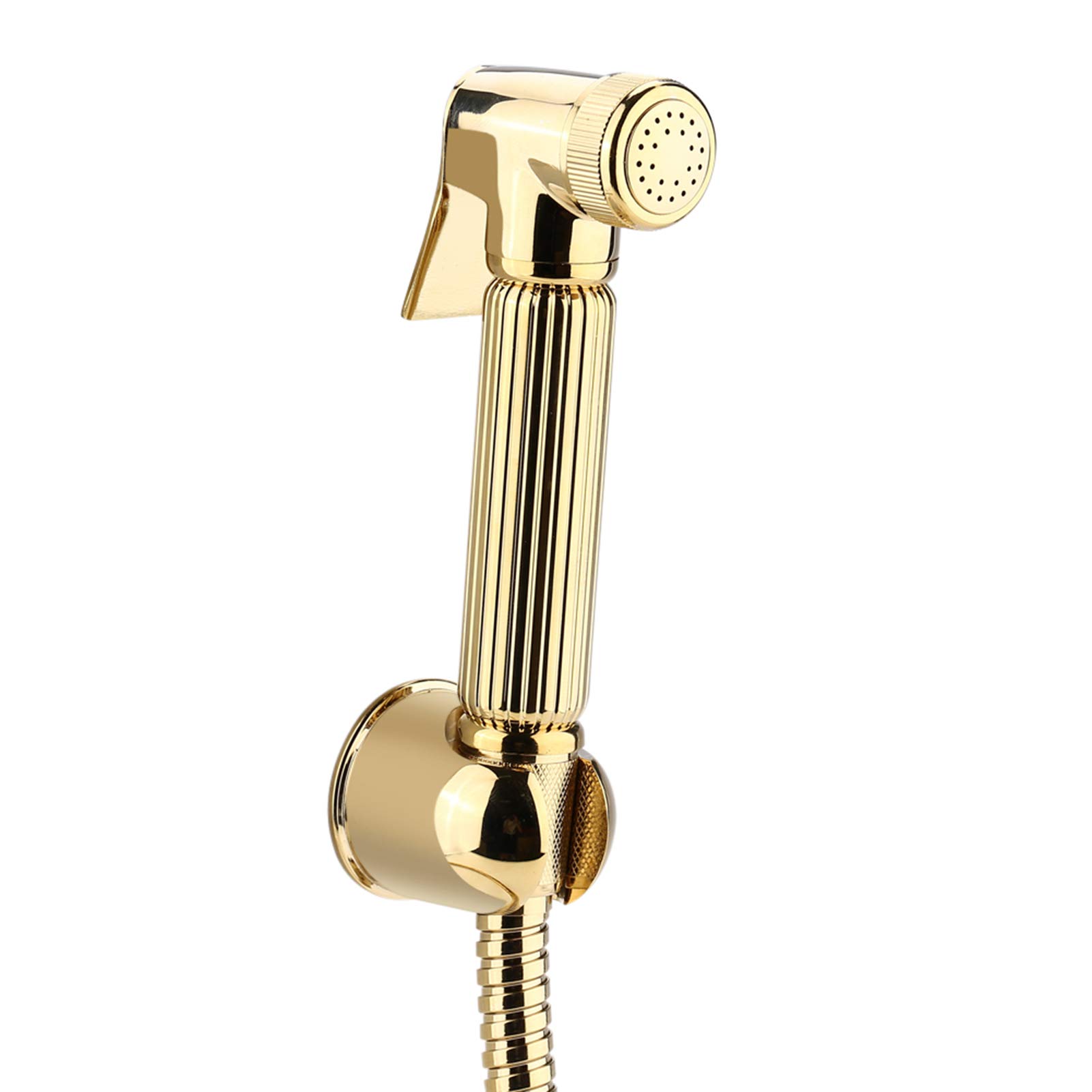 AYIVG Bathroom Brass Gold Wall Mount Hand Held Shower Bidet Shattaf Sprayer Set Toilet Handheld Bidet Shower Spray Wall Bracket Hose