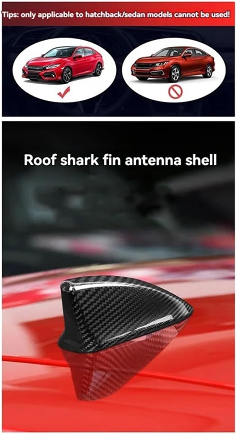 Strict Car Antenna Roof Aerial Signal Shark Fin Cover Trim Sticker Compatible For Honda 10Th Generation Civic Hatchback